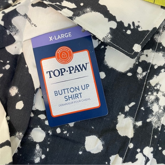 Top Paw Black Bleach Button Up Dress Shirt for Dogs Size XL - Picture 10 of 12